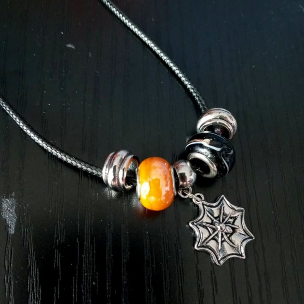 Buy1Get1- Halloween Black/Orange Web Necklace